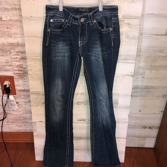 Premiere rue21 bling boot cut jeans size 5/6R rue21 denim jeans sparkly jeans - Picture 5 of 8